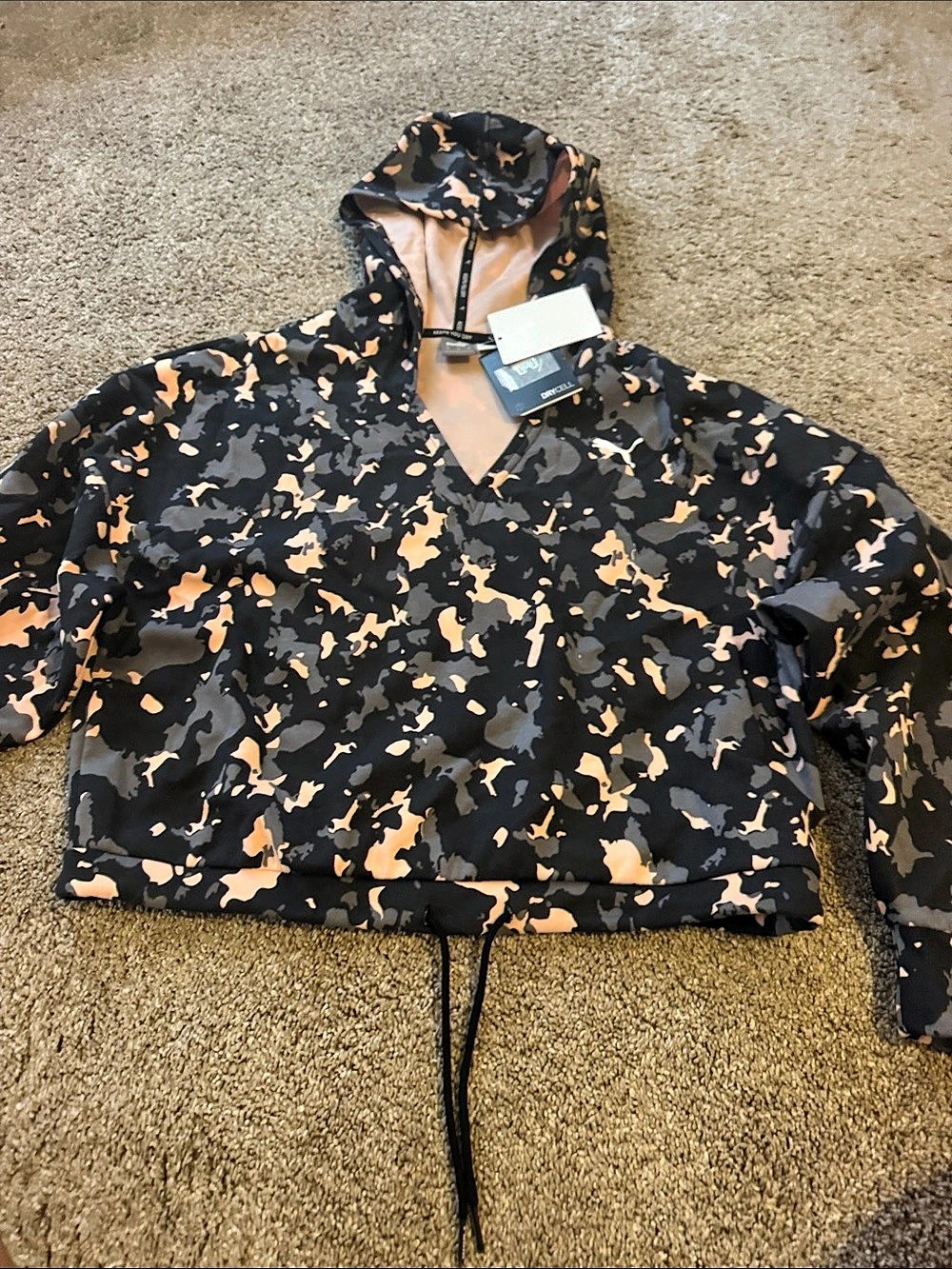 Puma Modern Sports Women'Small Hoodie Camo Jacket Black & Pink Small